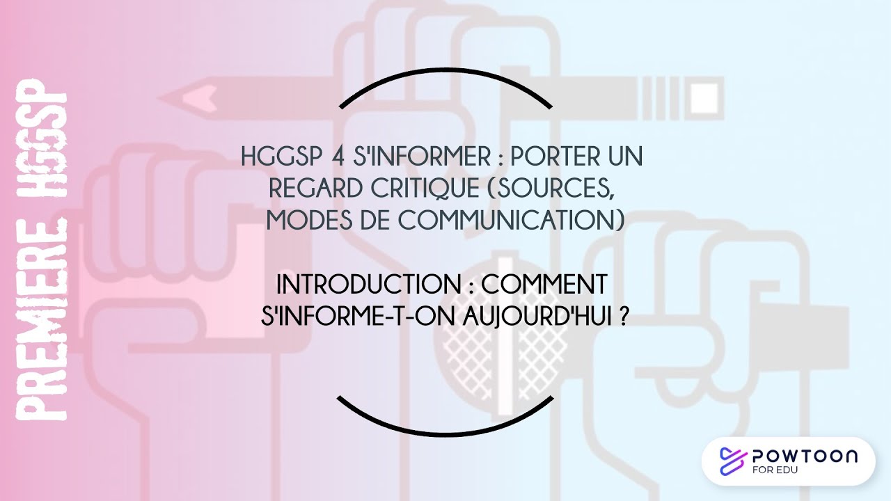 HGGSP PREMIÈRE COMMENT S'INFORME-T-ON AUJOURD'HUI ?