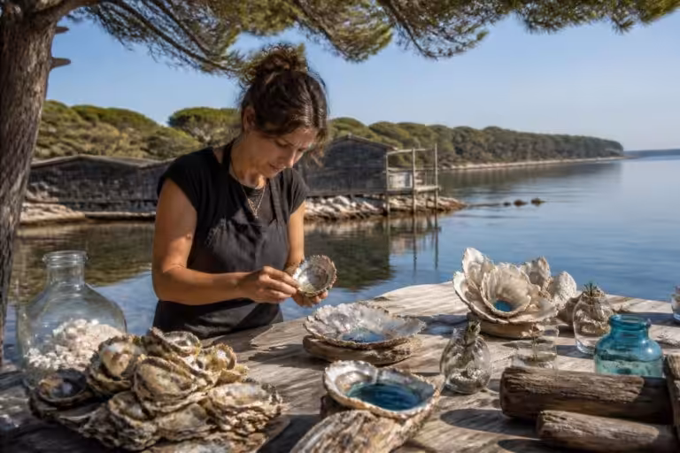 À Thau, Stéphanie transforme les coquilles d&rsquo;huîtres en œuvres design et écoresponsables